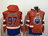 Edmonton Oilers #97 Connor McDavid Orange All Stitched Hooded Sweatshirt,baseball caps,new era cap wholesale,wholesale hats